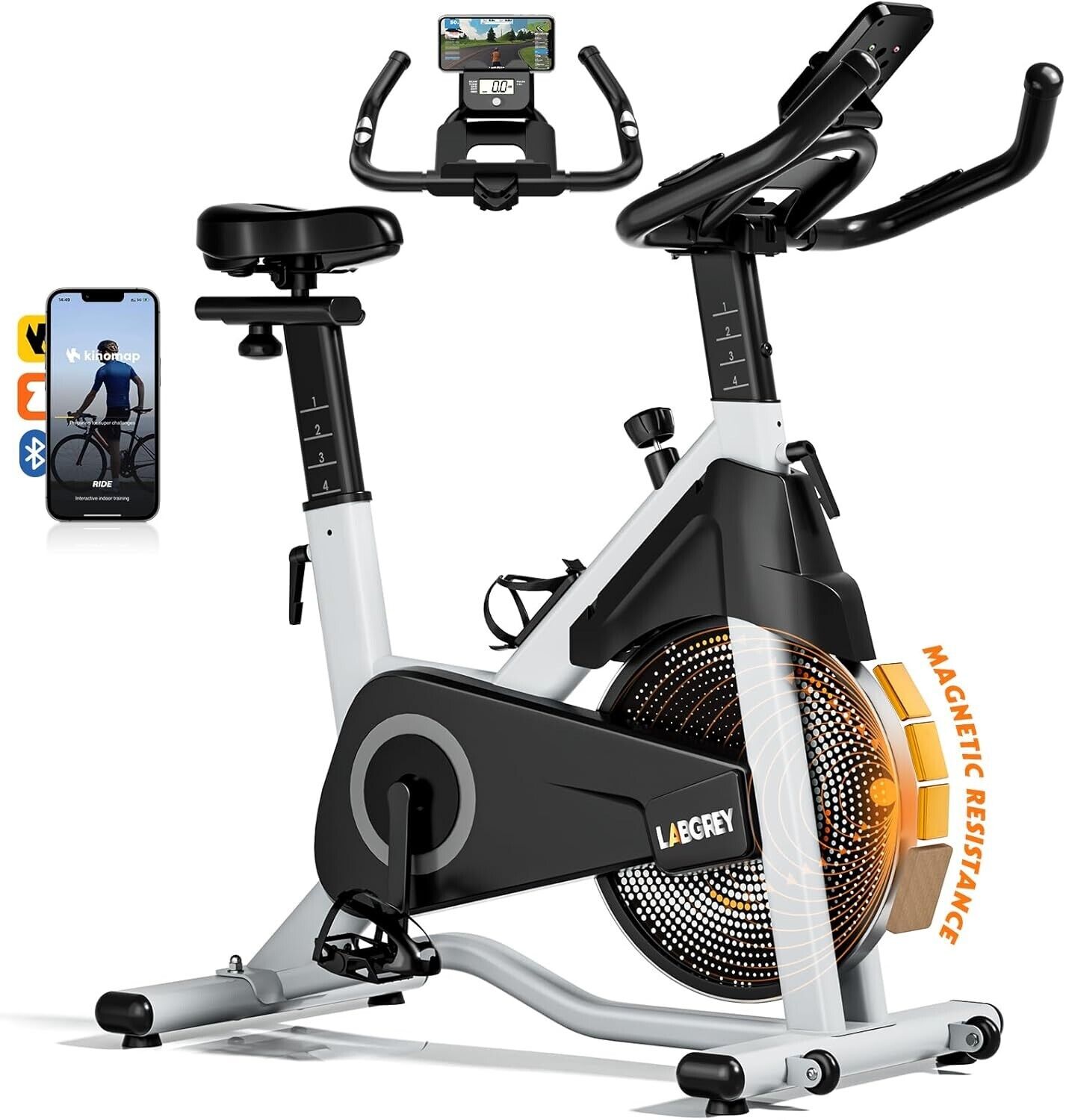 Labgrey Magnetic Exercise Bike Smart Apps Resistance Indoor Cycling Bike Station