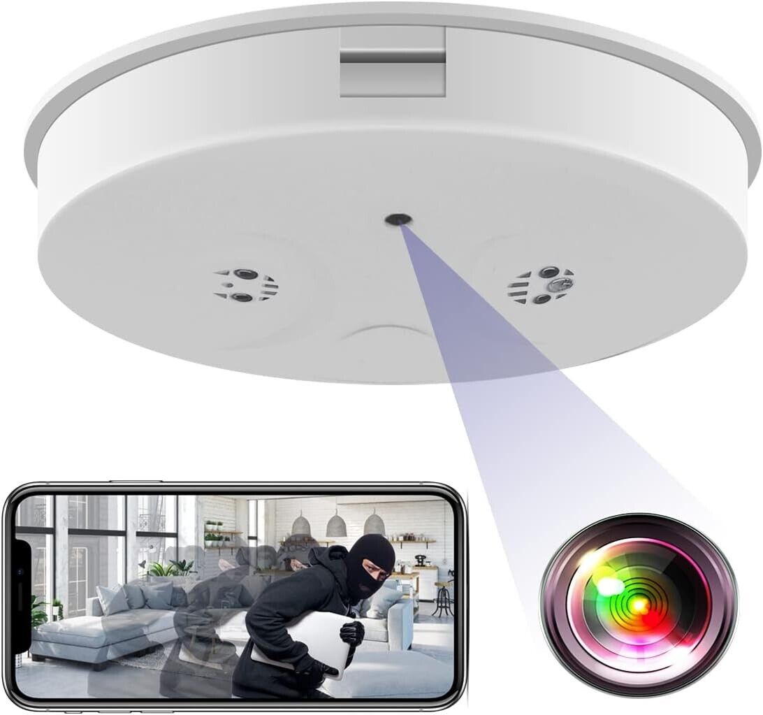 Wifi Smoke Detector Camera, Full HD 1080P Wireless Security Camera