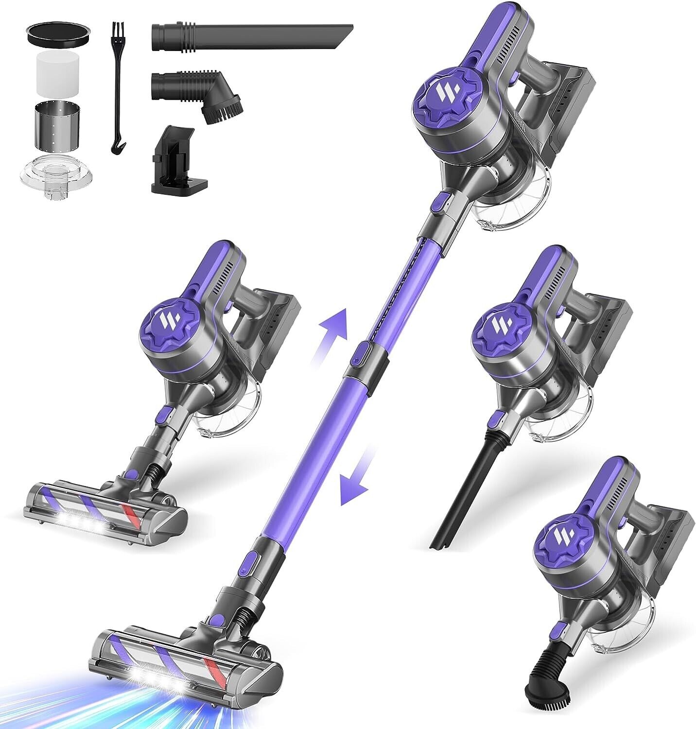 Cordless Vacuum Cleaner, 4 in 1 Handheld Stick Vacuum with 2200mAh 22.2V