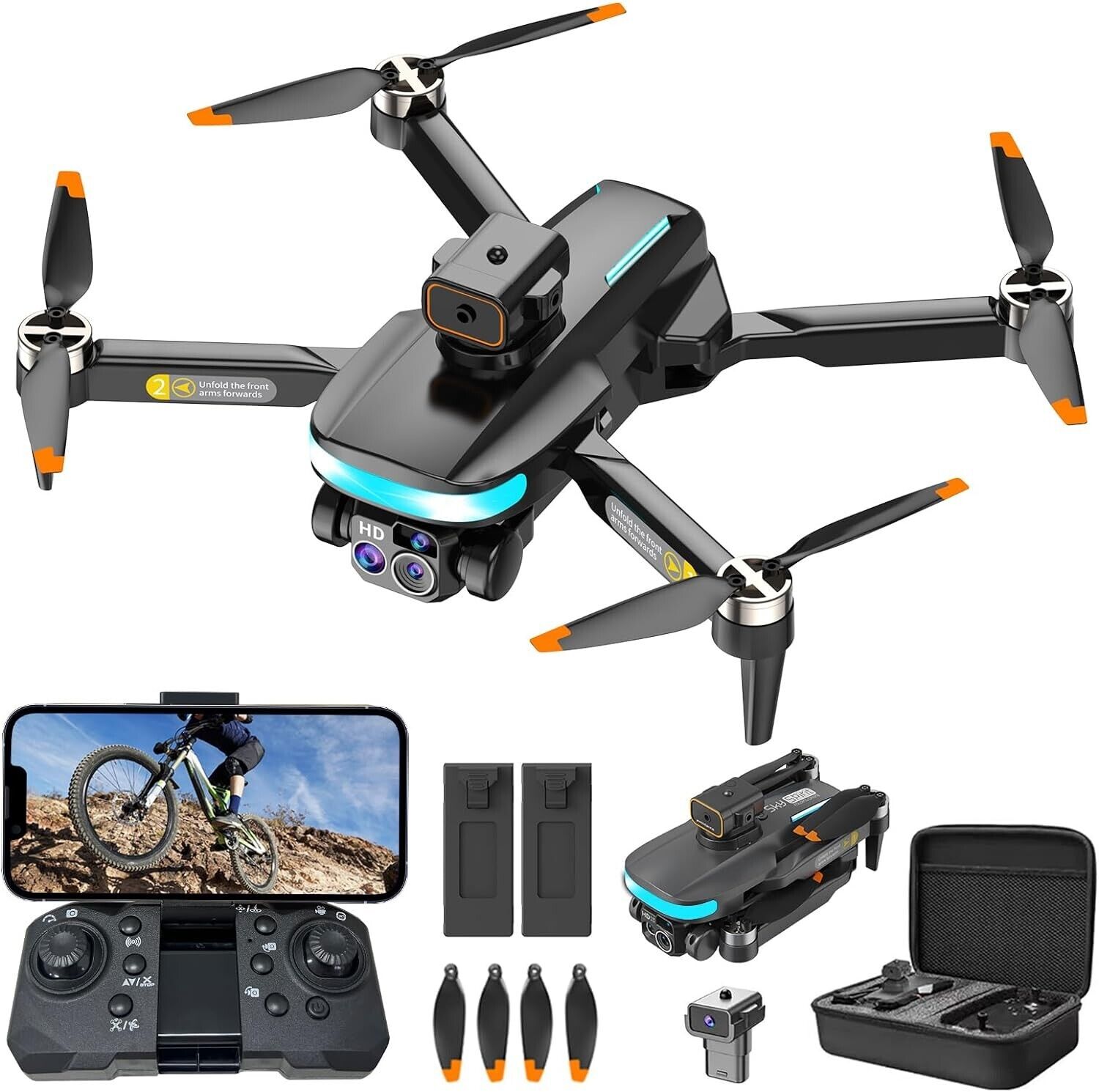 OBEST Mini Drone with 4K Camera, RC Foldable WiFi Drone, 360 Obstacle Avoidance