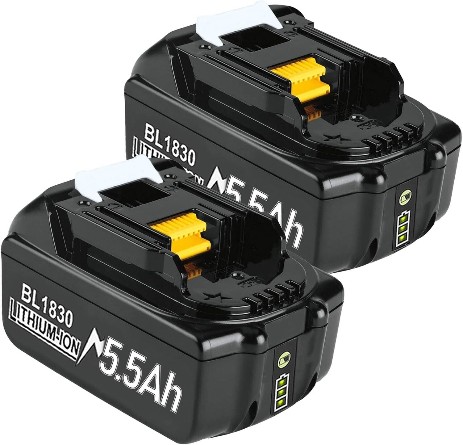 2 Pack 5500mAh BL1850B Li-ion Replacement Battery Compatible with Makita 18V