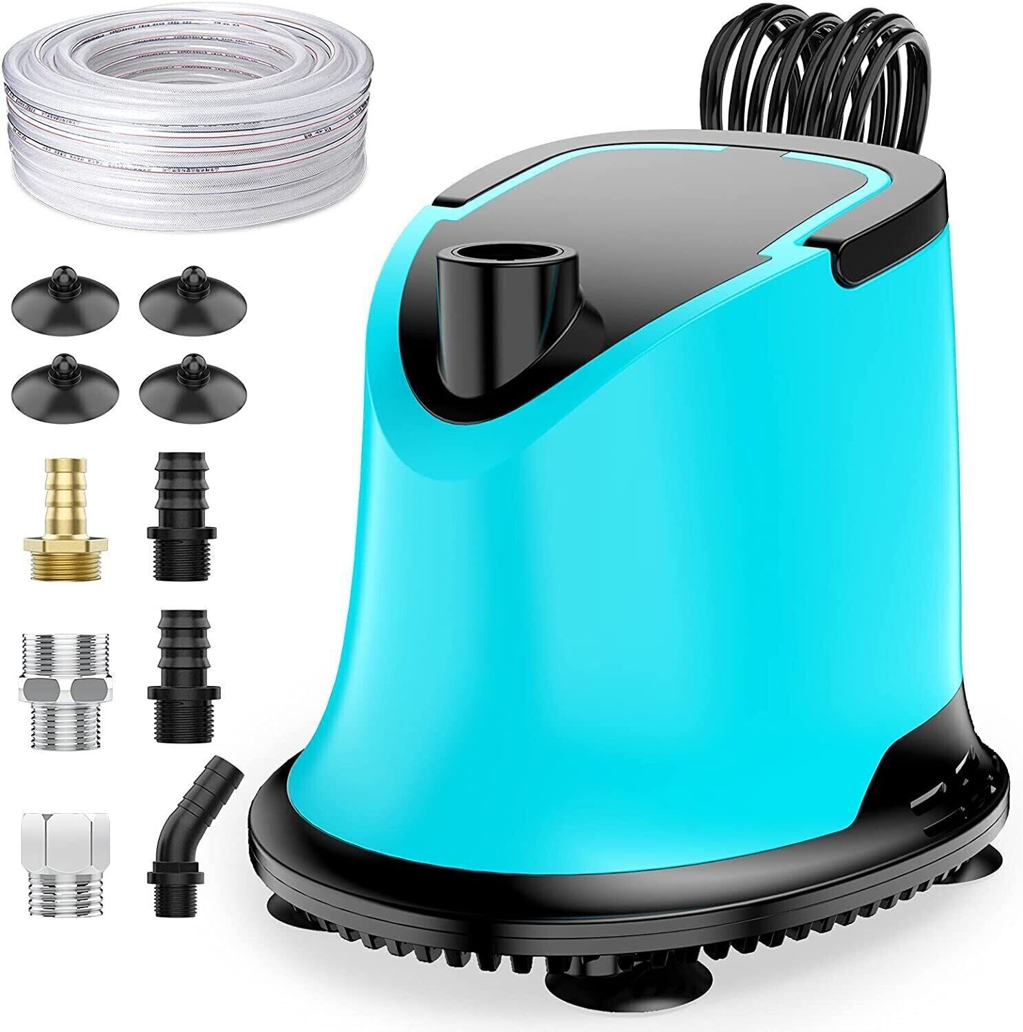 Submersible Water Pump 120W Water Pump 5000L\/H, 1100GPH, 6 Adapters