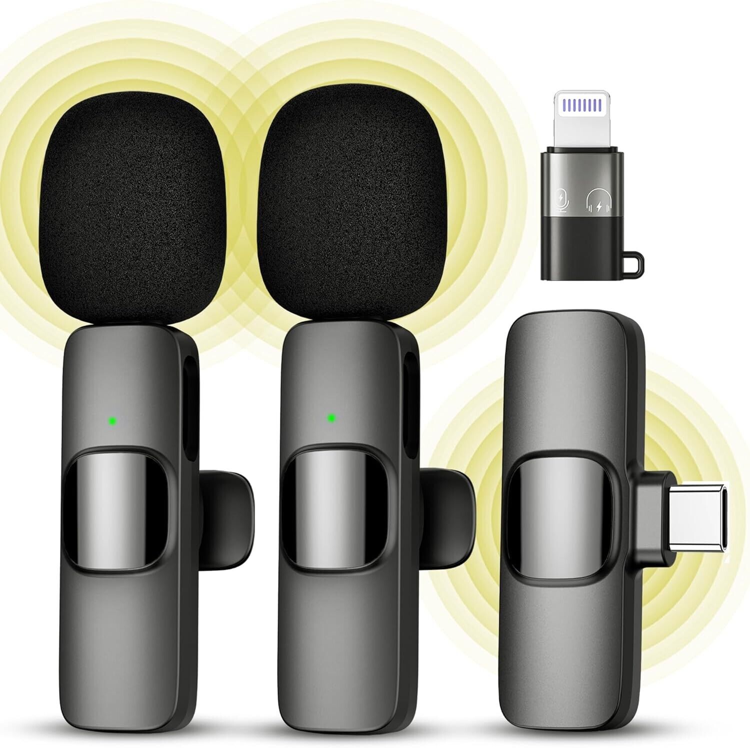 Wireless Lavalier Microphone For Phone Android iPhone ipad Vlog Live Stream