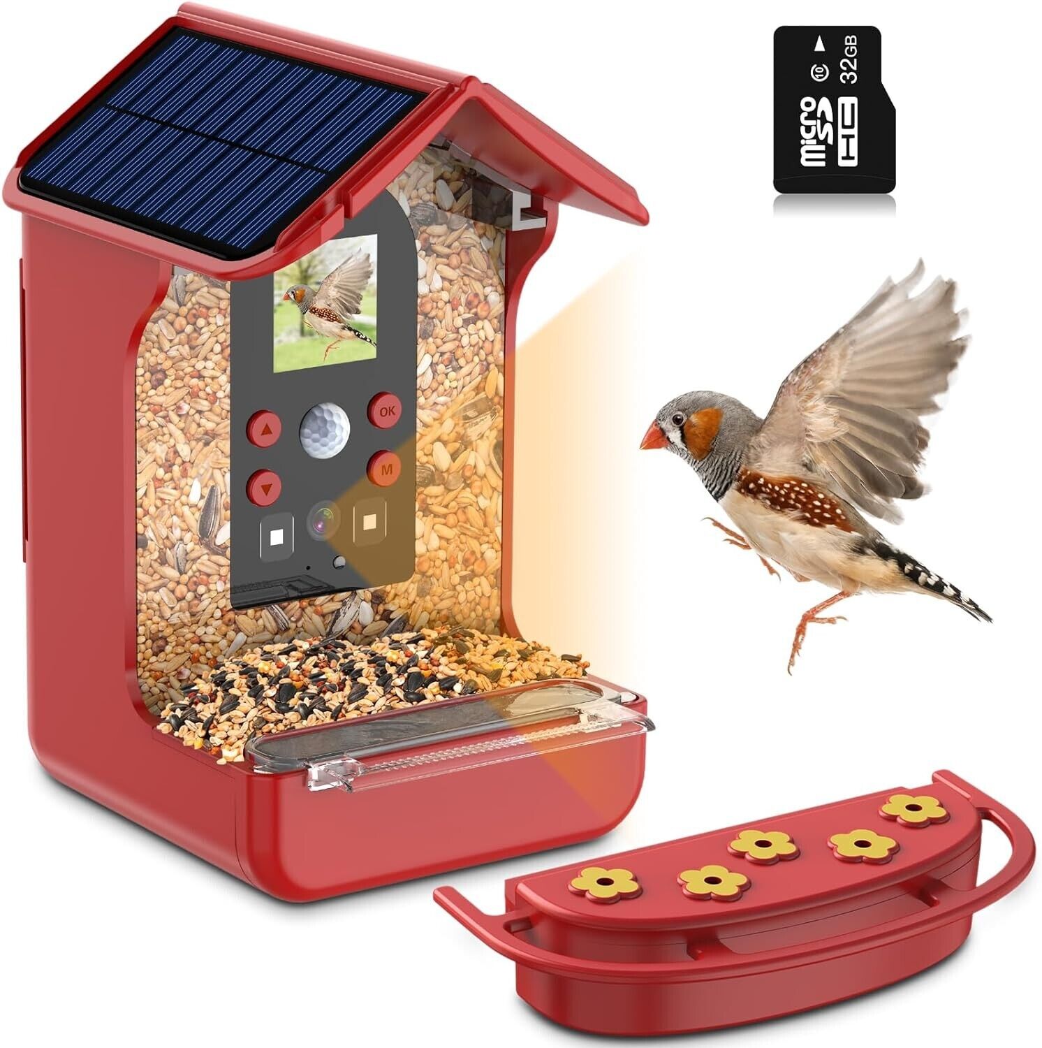 Smart Bird Feeder with Camera, 1080P Bird Feeder with Solar, Auto Capture Photo&Video