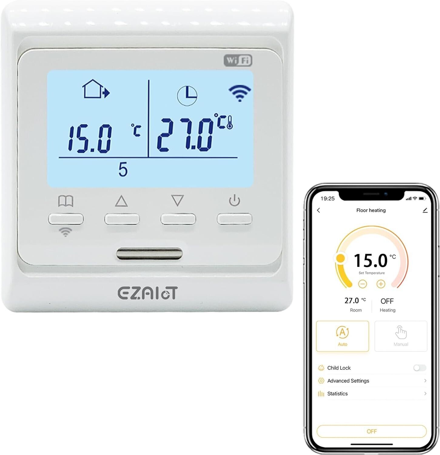 EZAIoT Smart Thermostat- For Gas\/Combi Boilers - Wall Mounted WiFi Temperature