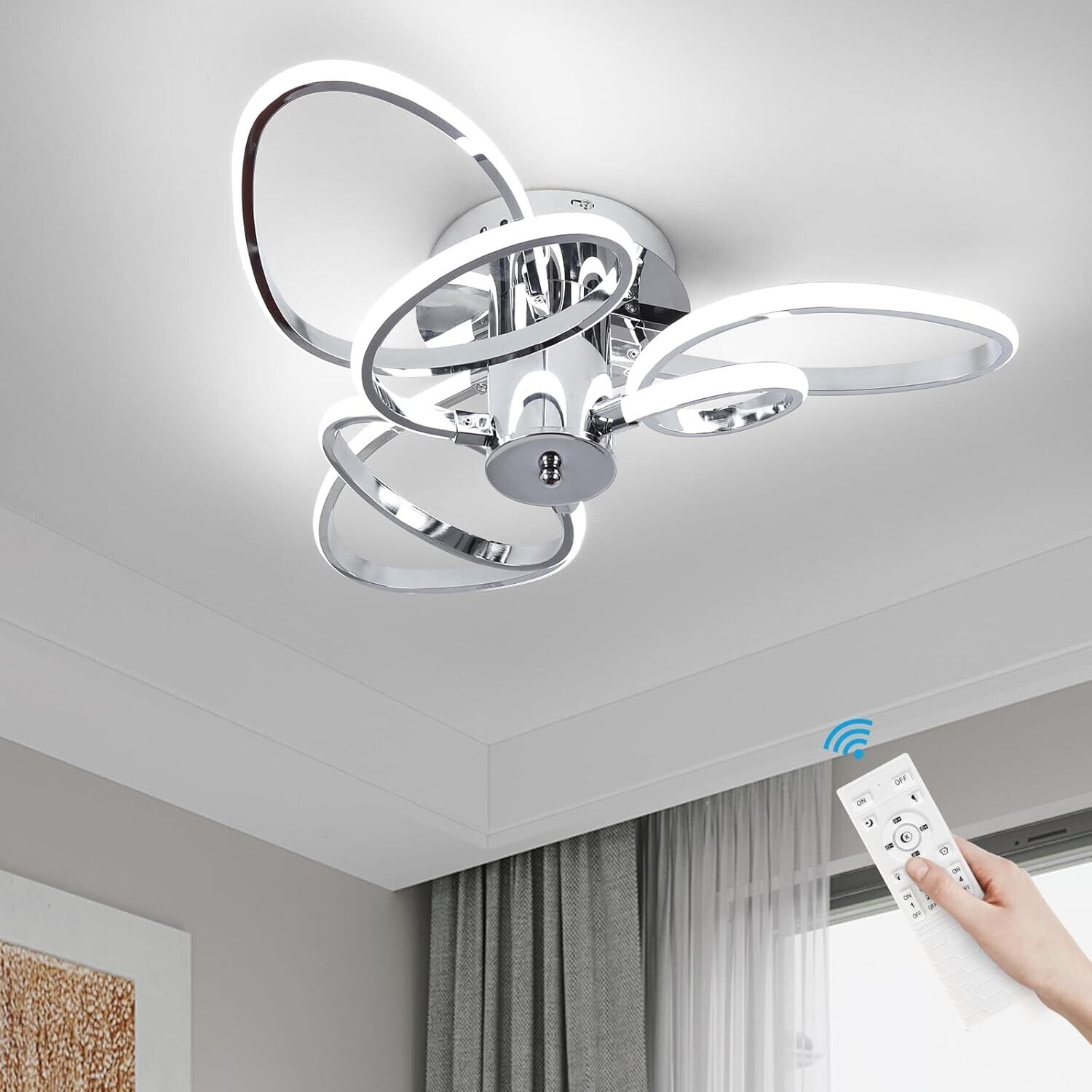 EIDISUNY Led Ceiling Light Dimmable, Modern Led Ceiling Lamp with Remote Control