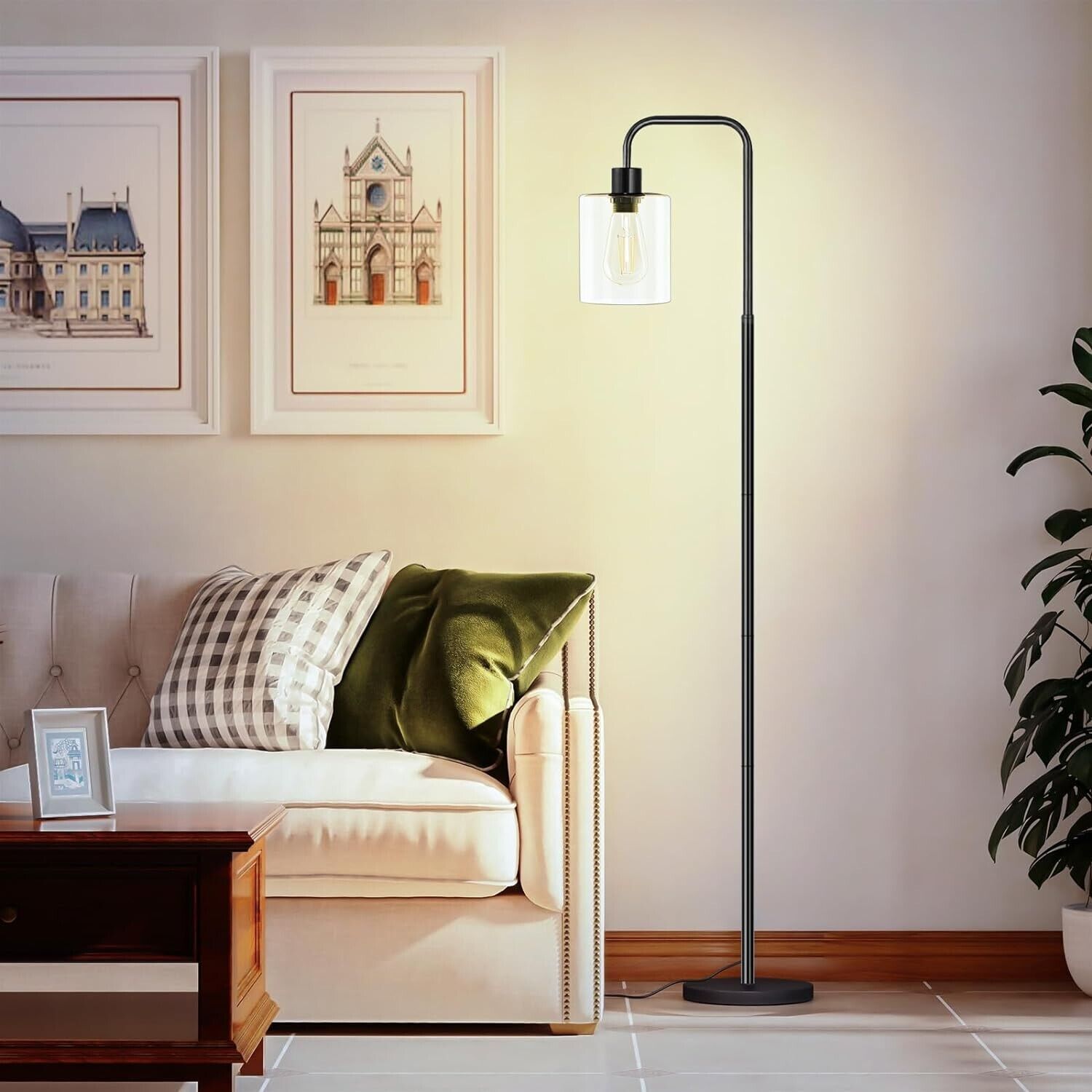 TONGLIN Floor Lamps for Living Room with Glass lampshade