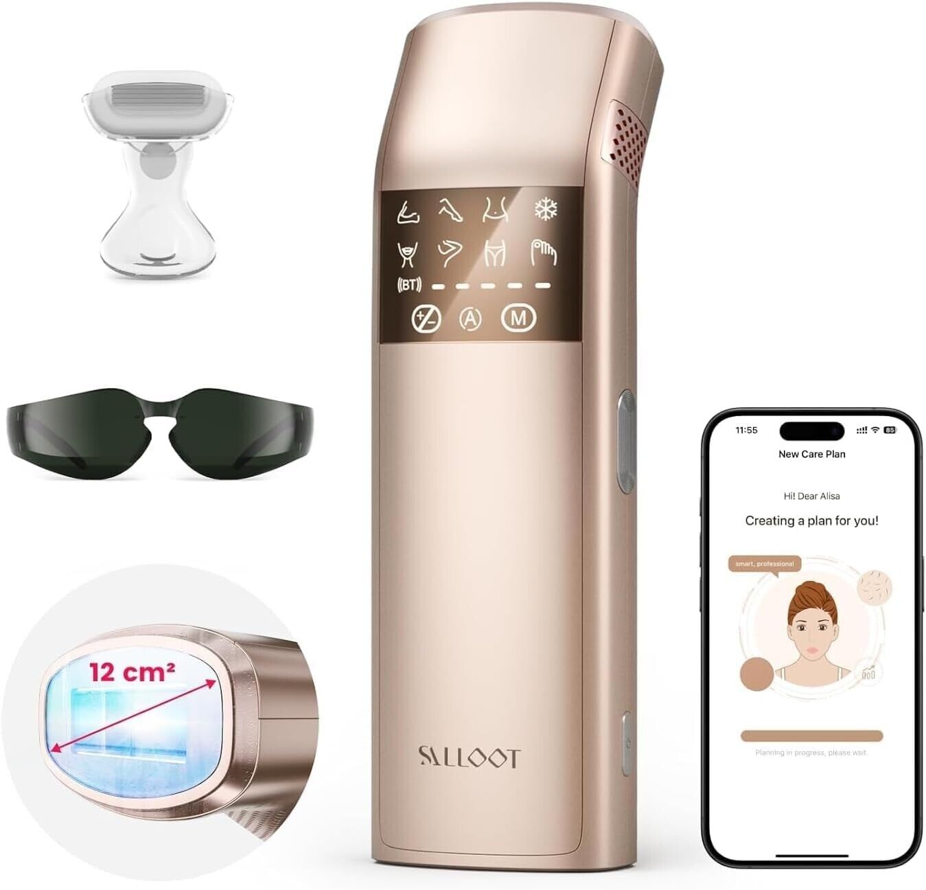 Salloot Trinity iGlow 10 Laser Hair Removal LPL Device Triple-Pulse