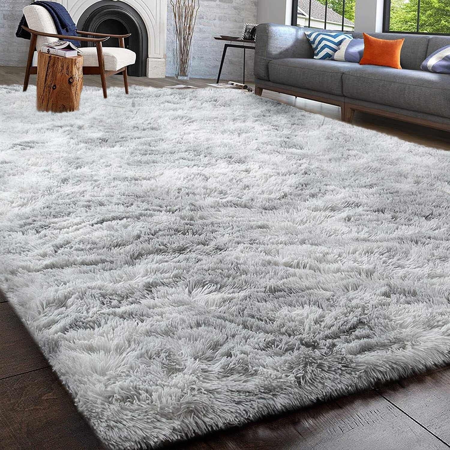 Rugs Living Room Soft Bedroom Rug Fluff Area Rugs Shaggy Carpets Non-Slip Modern