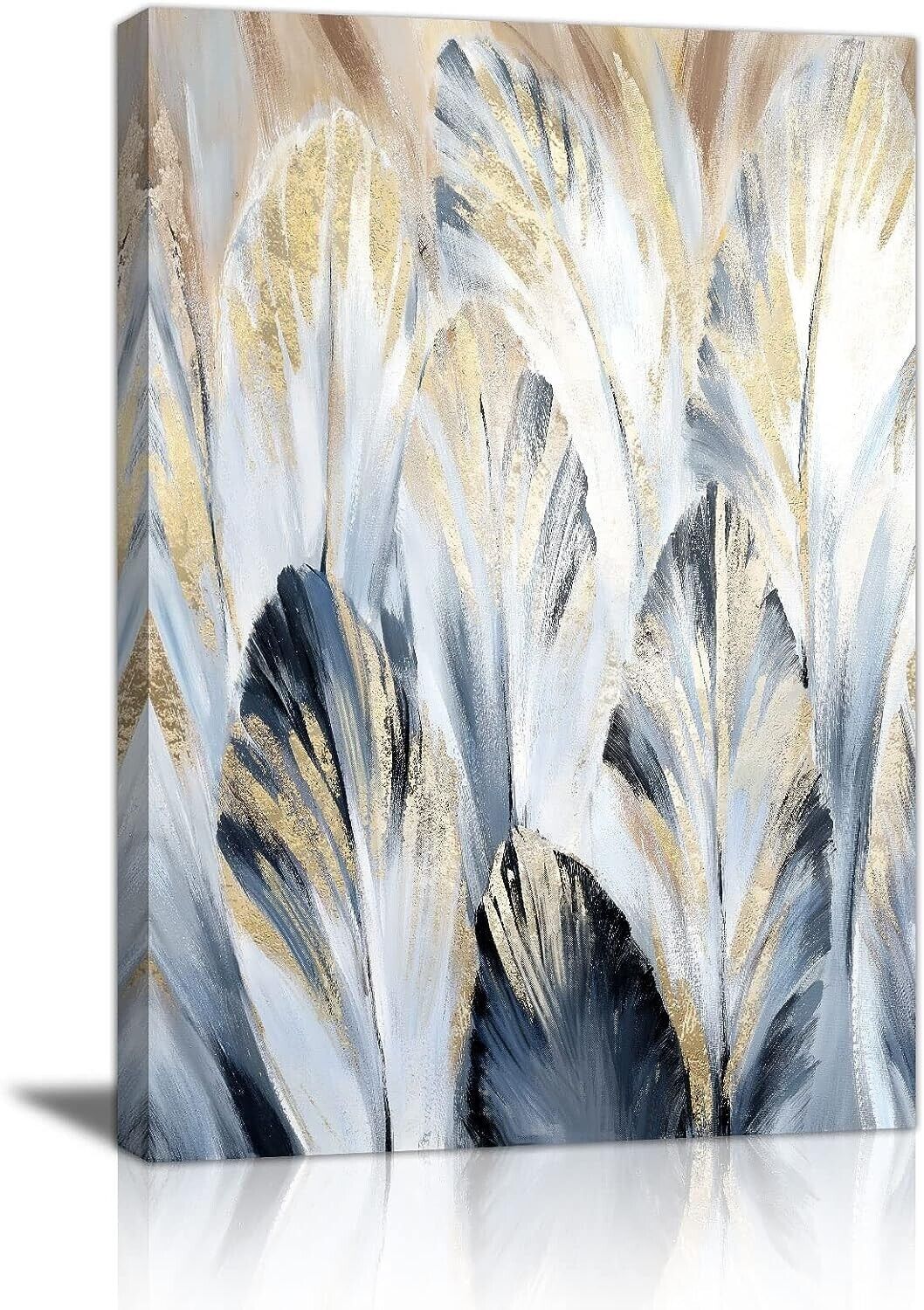 Art Framed Large Canvas Print Abstract Feather Canvas Wall Art Painting