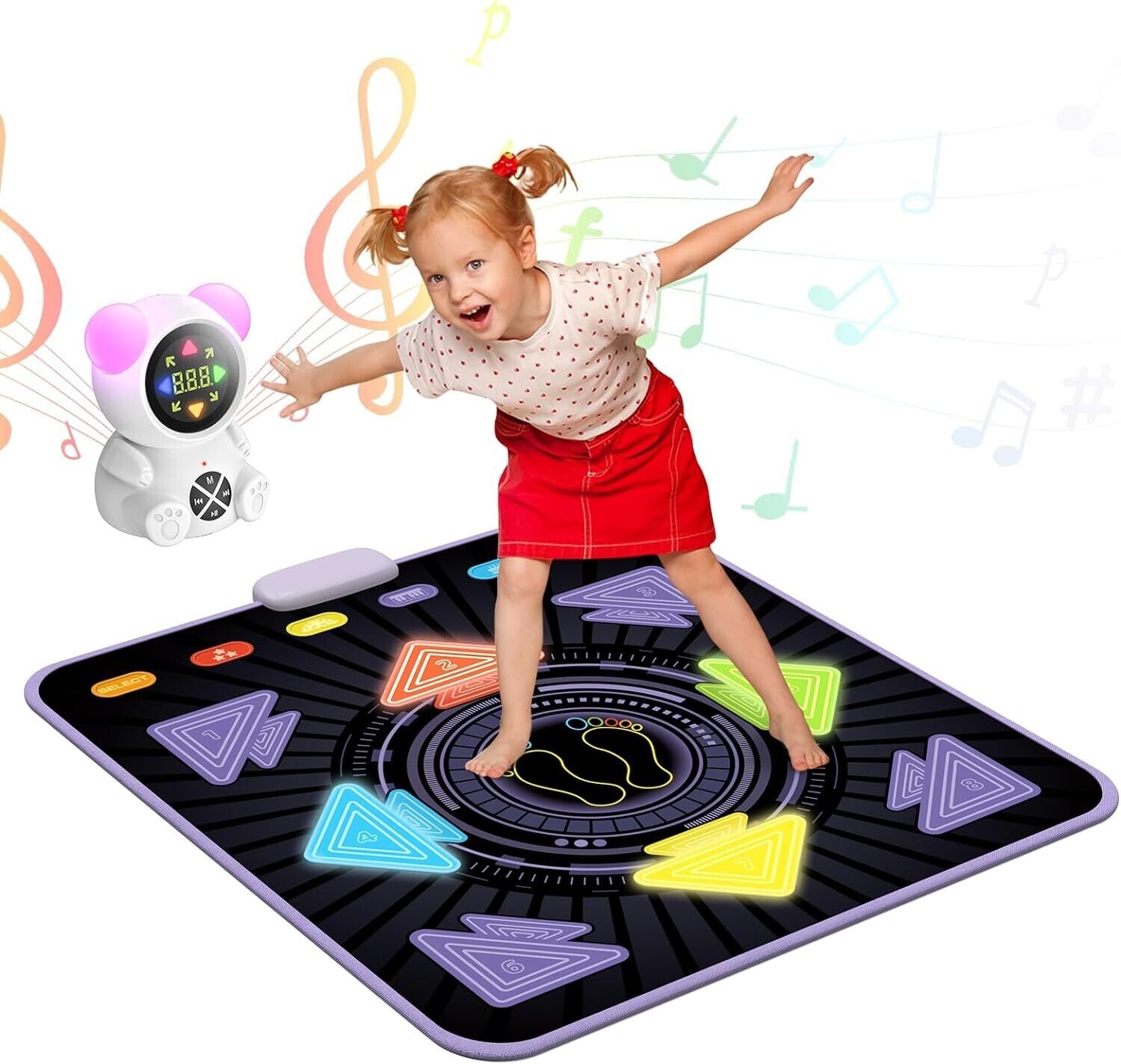 Acelufly Rechargeable Dance Mat Toys for Kids - Light Up Dance Challenge PlayMat