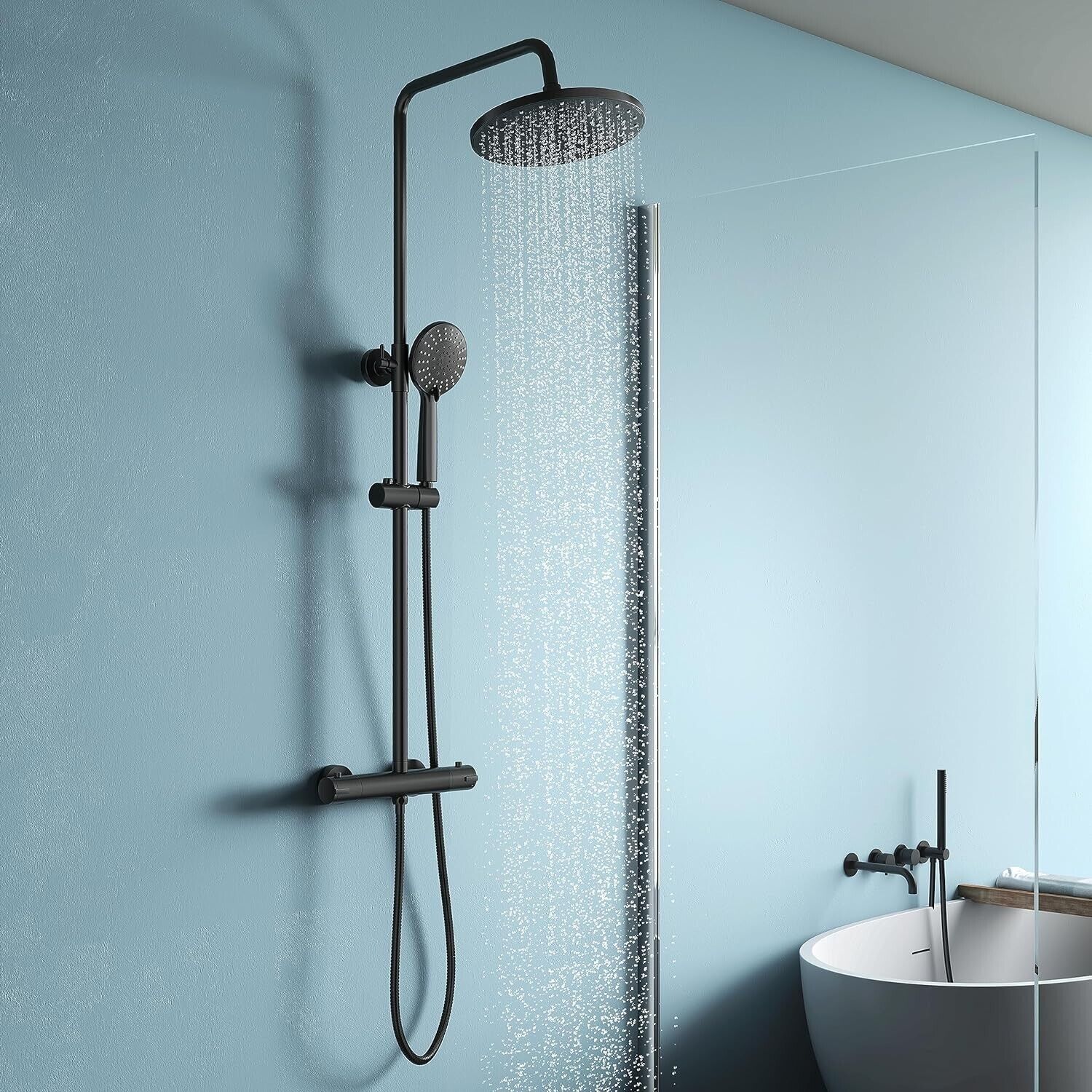 YOOZENA Shower mixer set, Shower system with 5-Function handheld shower