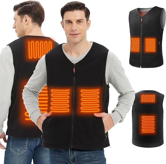 Electric Heated Vest Gilet Winter Body Warmer Men Heating Warm Up Thermal Jacket