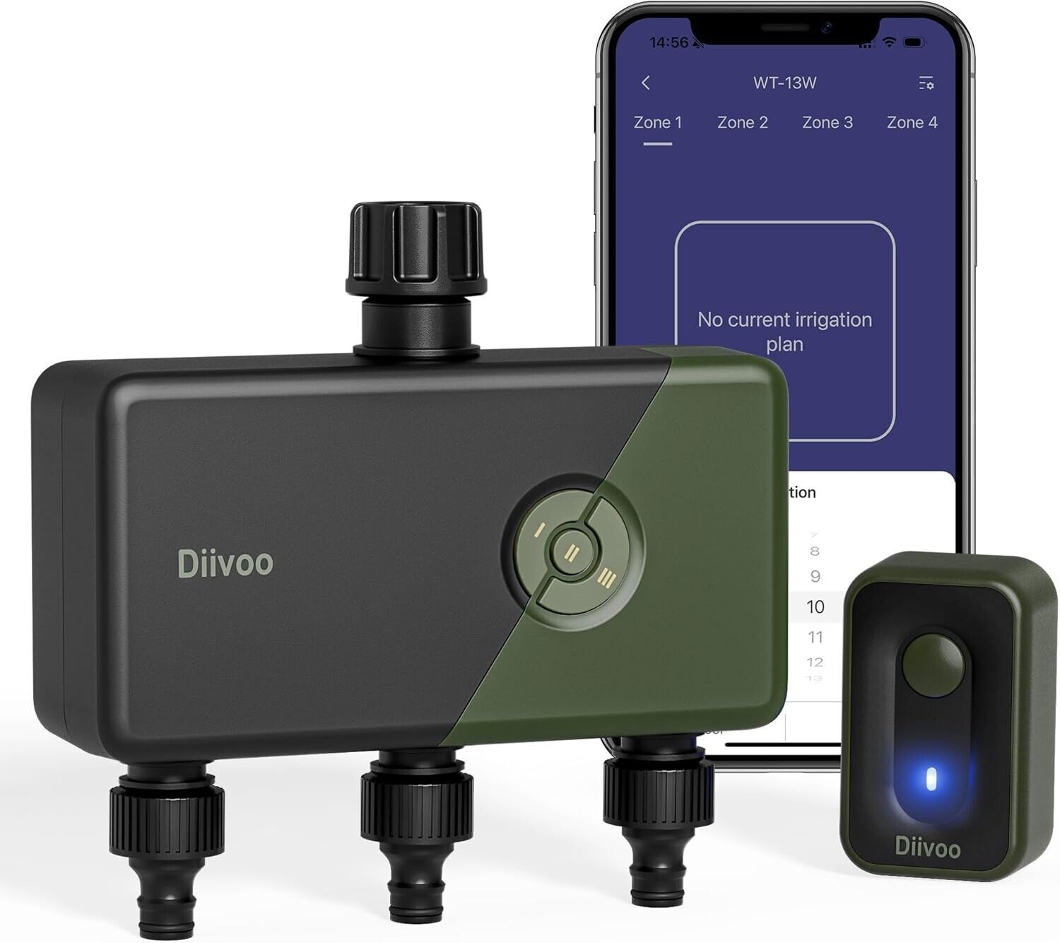 Diivoo WiFi Water Timer 3 Zones, Smart Sprinkler Timer with APP & Alexa's Voice
