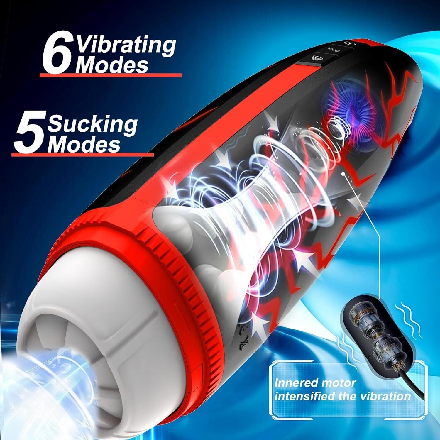 AIYULONG Sex Toys for Men Male Masturbator with 5 Sucking 6 Vibrating Modes