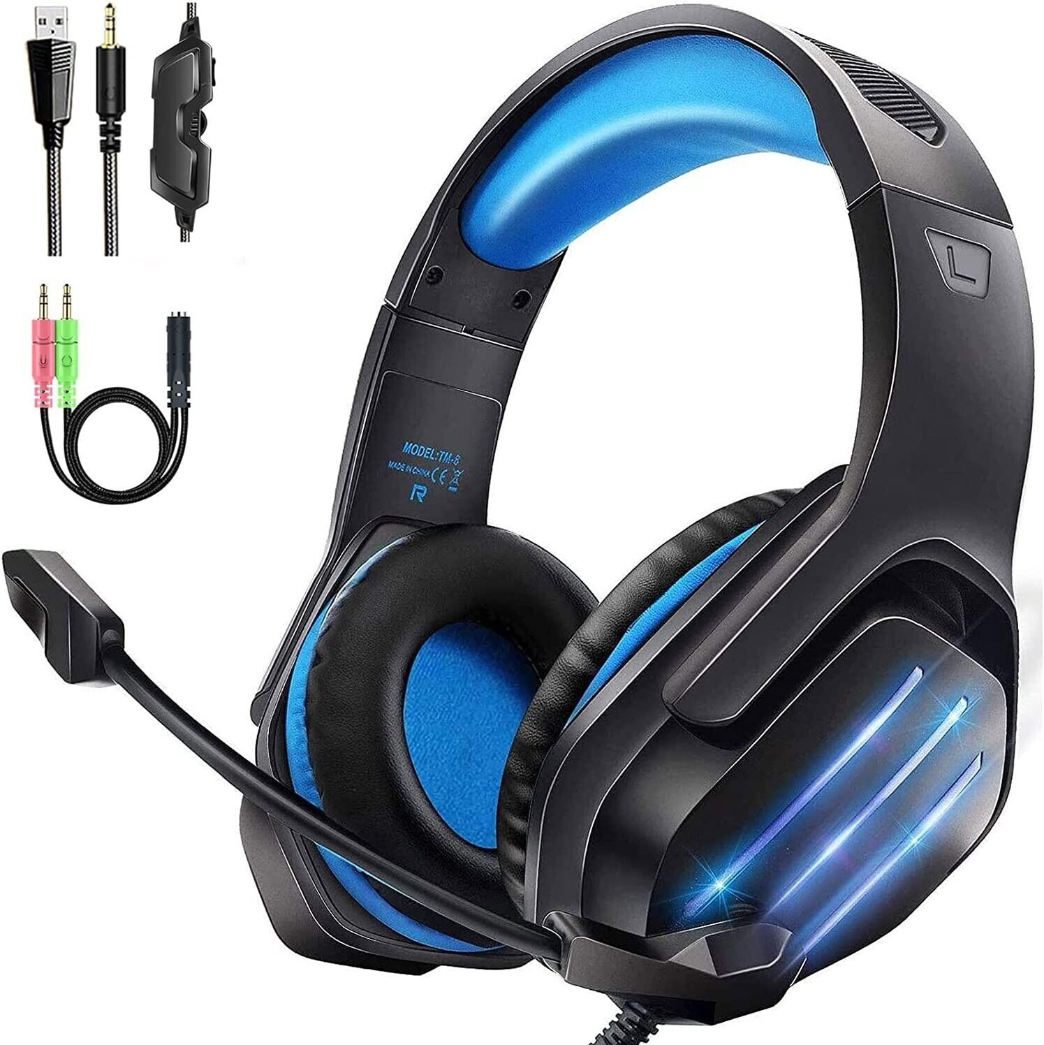 Gaming Headset Headphones With Microphone LED For PC Laptop PS4 PS5 Xbox One UK