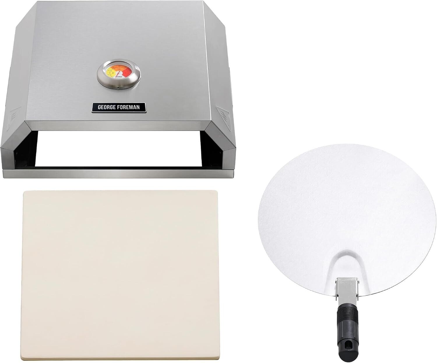 George Foreman Pizza Oven 12\" BBQ Grill Top with Paddle, Suitable on Charcoal