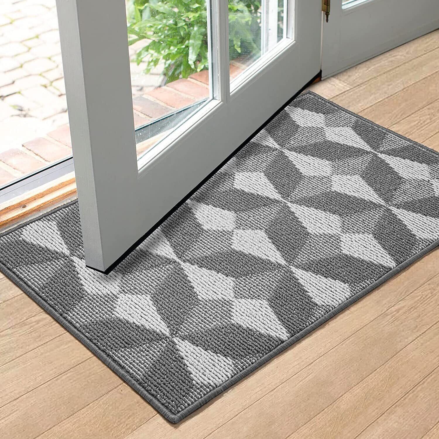 Dirt Trapper Door Mat,Non-slip Super Absorbent Entrance Rug 60x90 Grey St