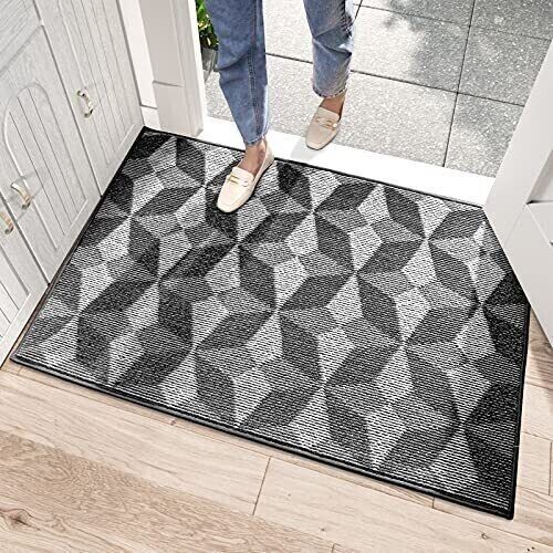 Dirt Trapper Door Mat,Non-slip Super Absorbent Entrance Rug 50x80 Black ST