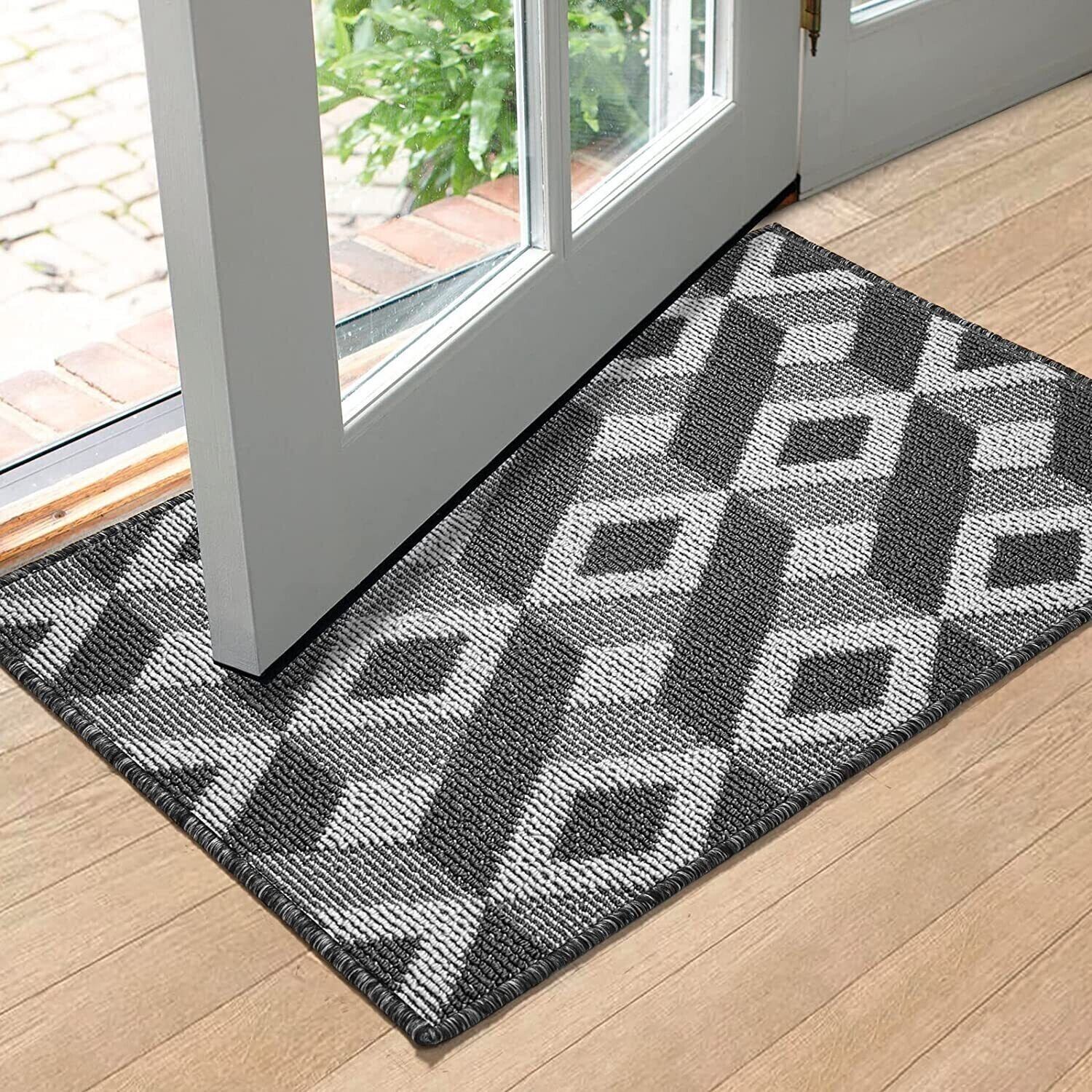 Dirt Trapper Door Mat,Non-slip Super Absorbent Entrance Rug 50x80 Black DIA