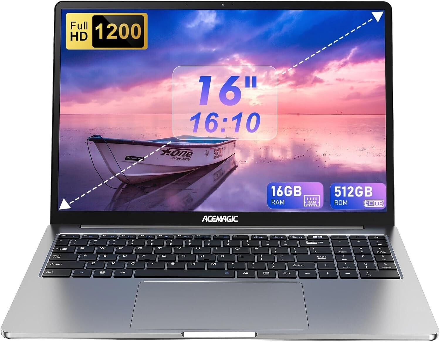 ACEMAGIC 16 inch FHD Display laptop, Quad-Core N-95 Processor Up to 3.4GHz