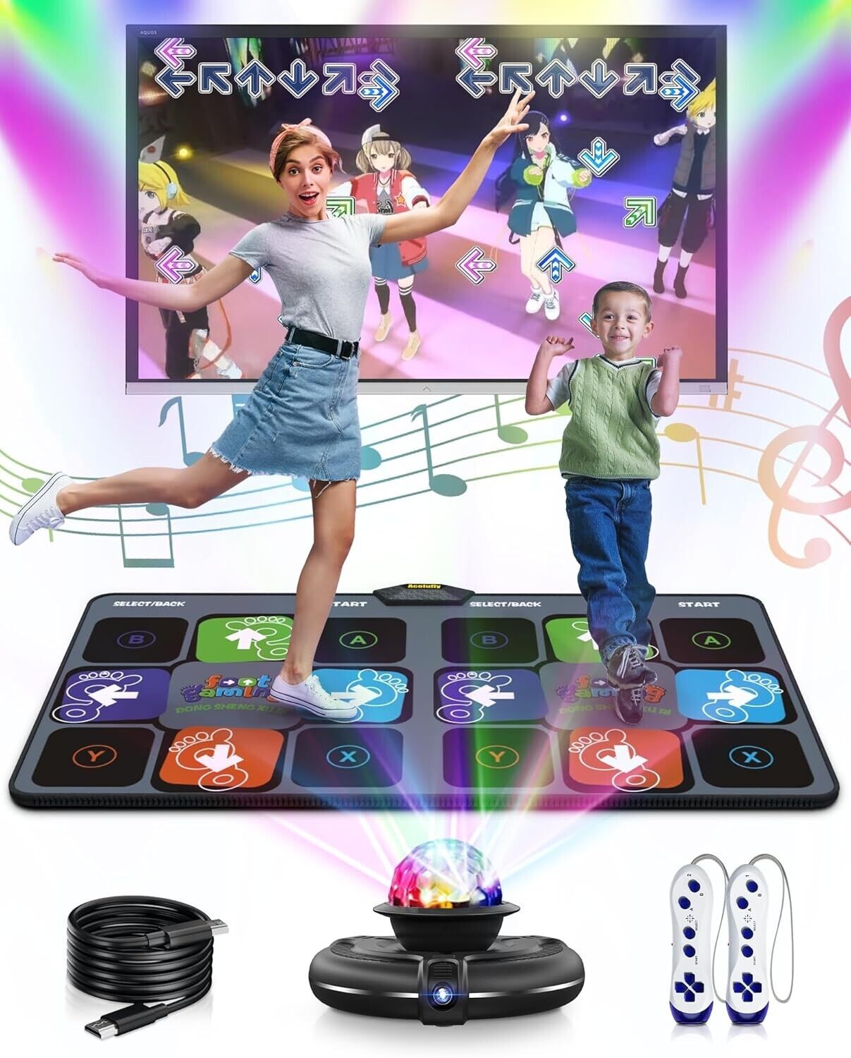 Acelufly Dance Mat for Kids - Electronic Dance Mats for TV with HD Camera