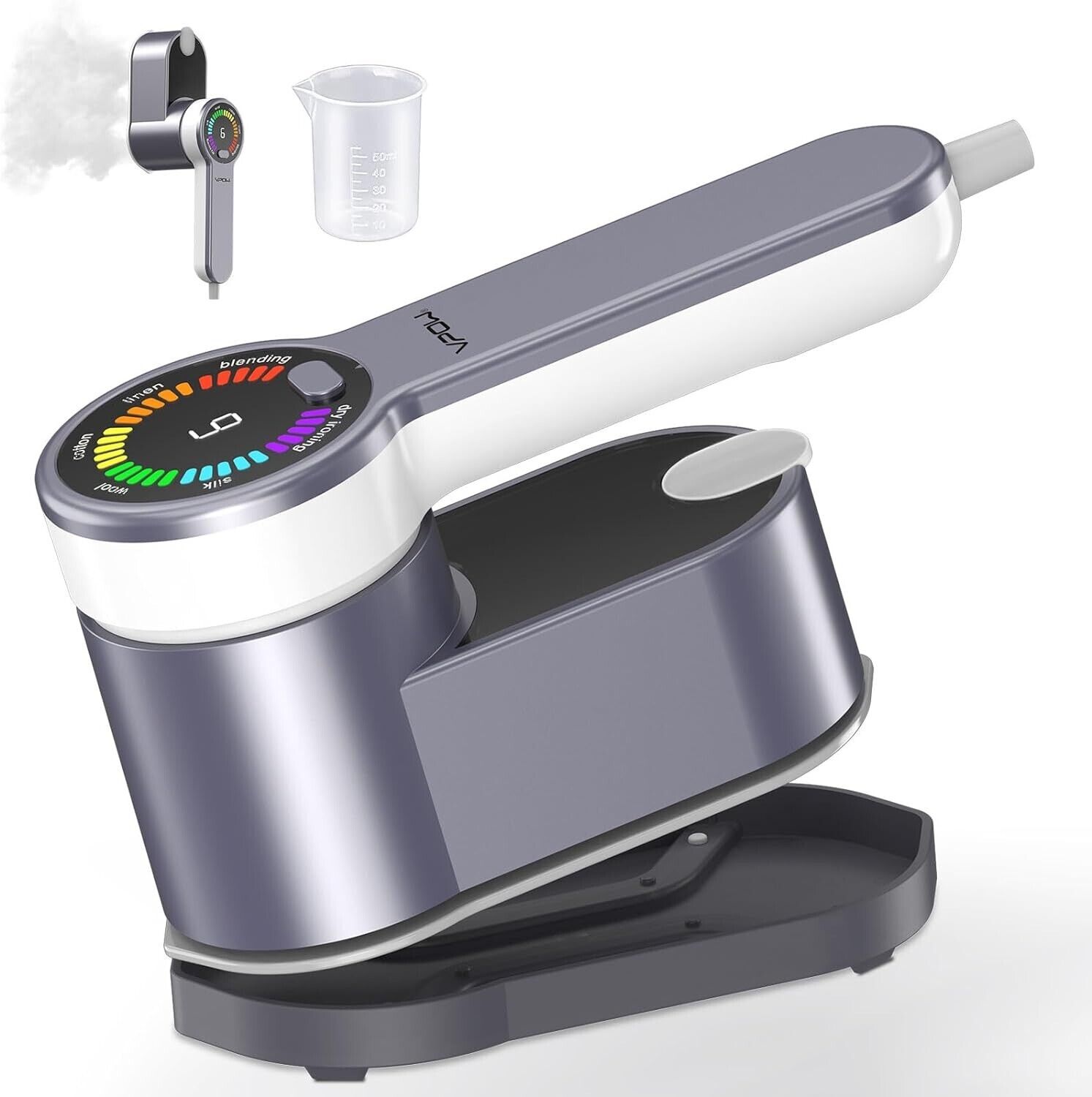 Travel Iron Handheld Steamer for Clothes: 2-in-1 Portable Steam Iron Wrinkles