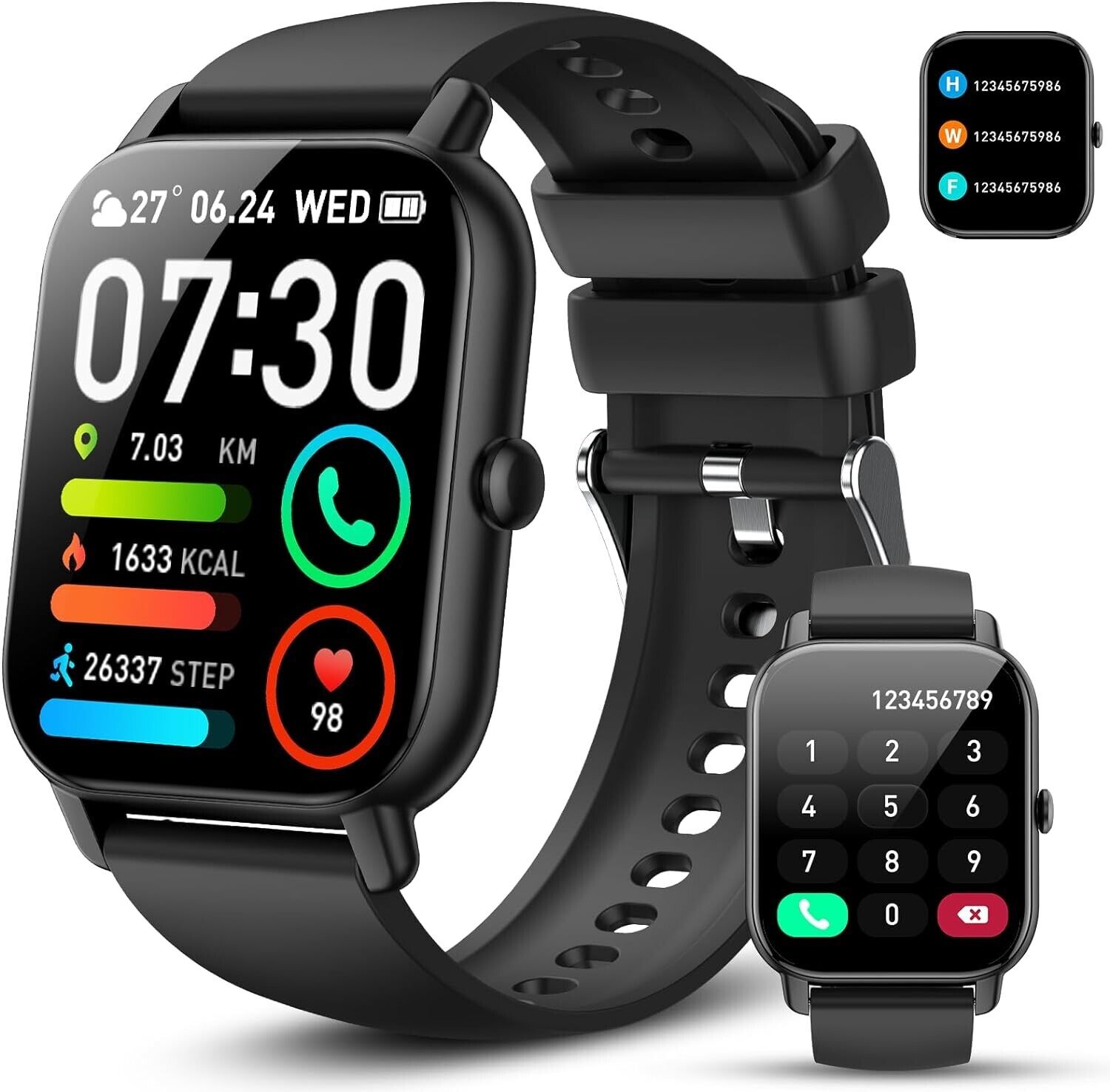 Smart Watch for Men Women Answer\/Make Calls,1.85\"Fitness Tracker with Heart Rate