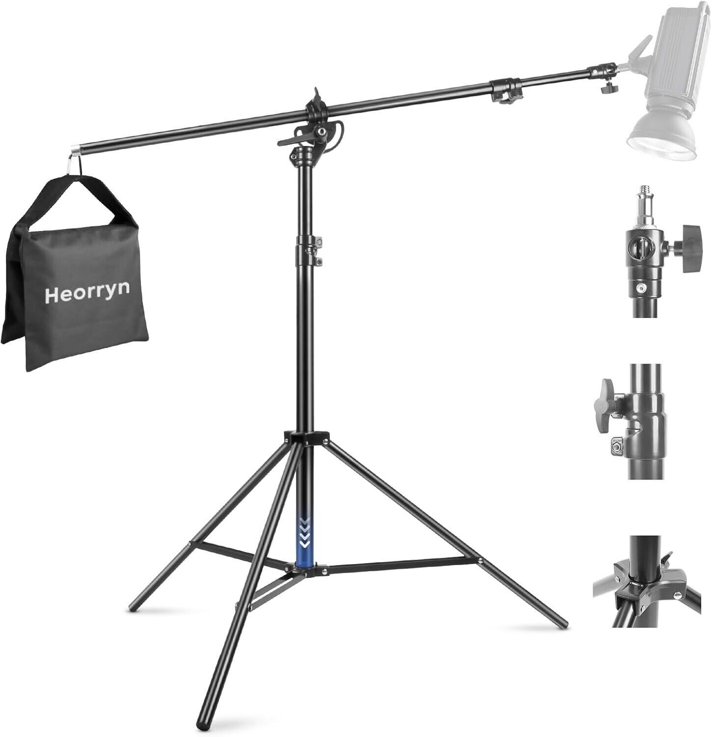 Heorryn 2-in-1 Aluminum Light Stand 400cm\/13ft