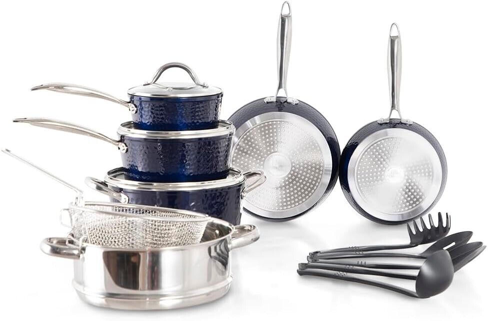 Kitchen Academy 15 Pieces Non-Stick Cookware Set
