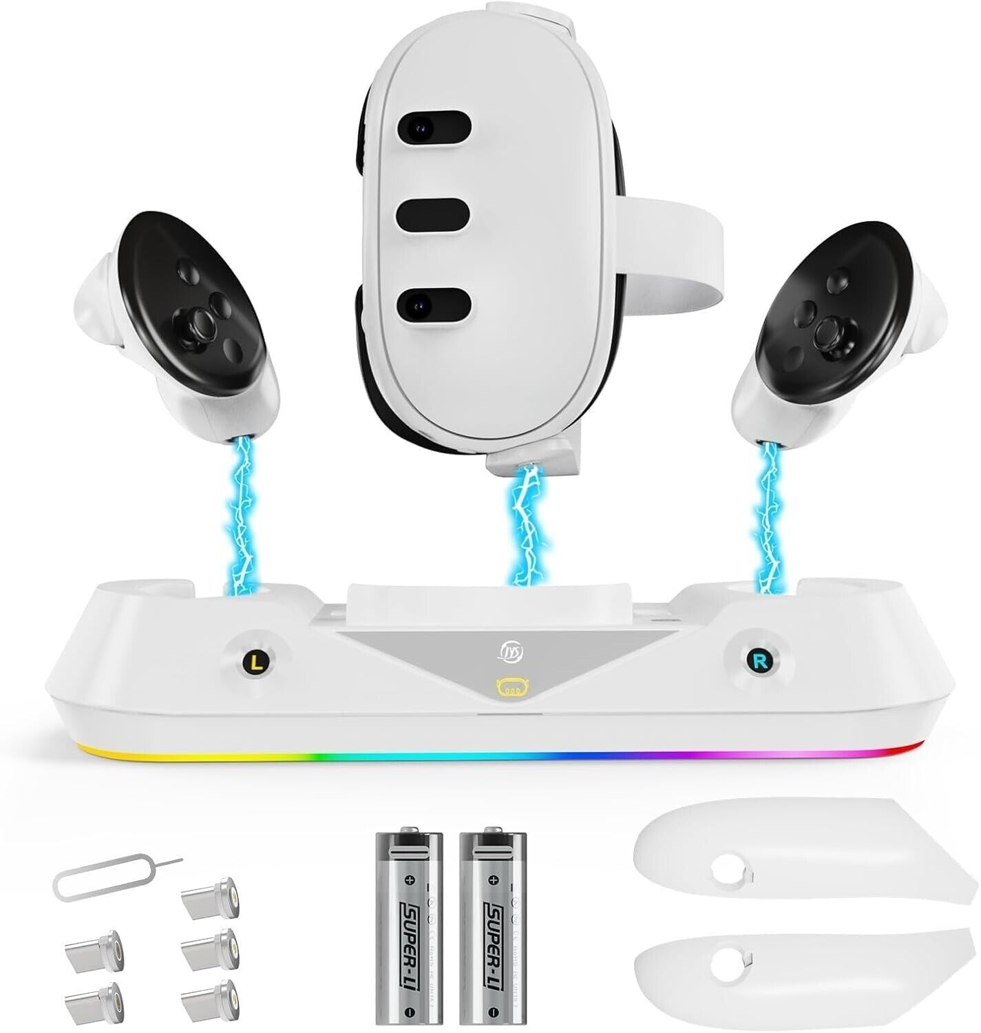 Quest 3 Charging Dock,VR Headset and Touch Controllers Magnetic Charging Station