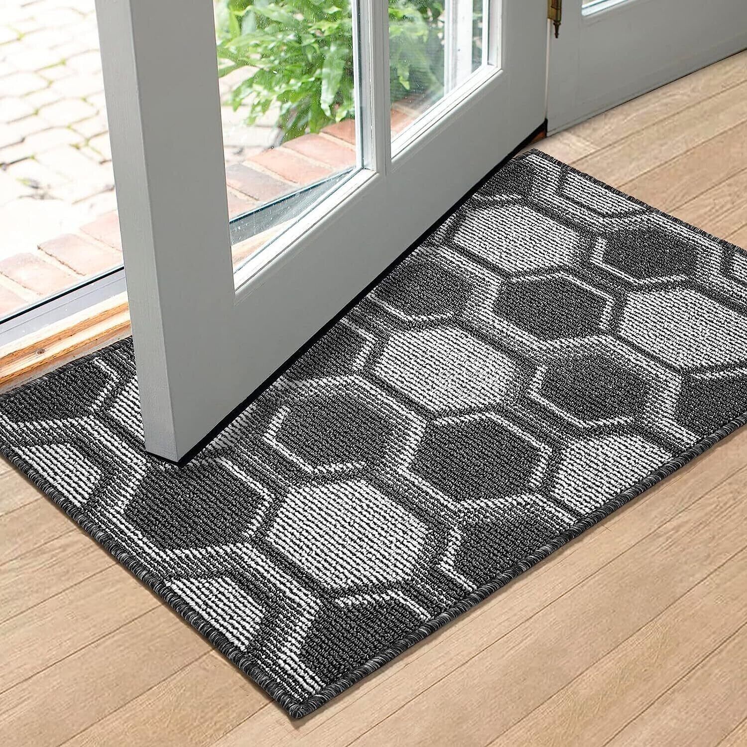 Dirt Trapper Door Mat,Non-slip Super Absorbent Entrance Rug 80x120 BROWN