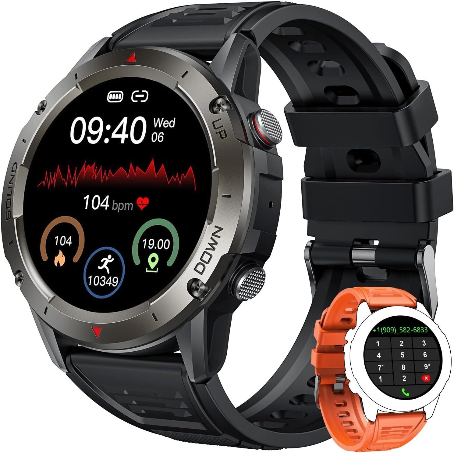 Smart Watch for Men with Call Function: IP68 Waterproof Fitness Watch Pedometer