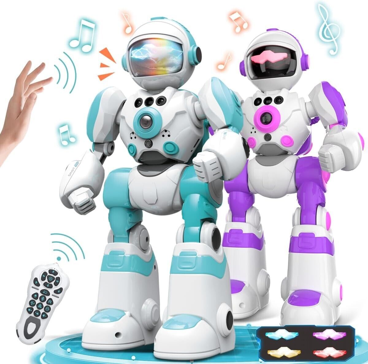 Robot Toys for Kids, 2PCS Remote Control Robot with Record Voice&Gesture Sensing