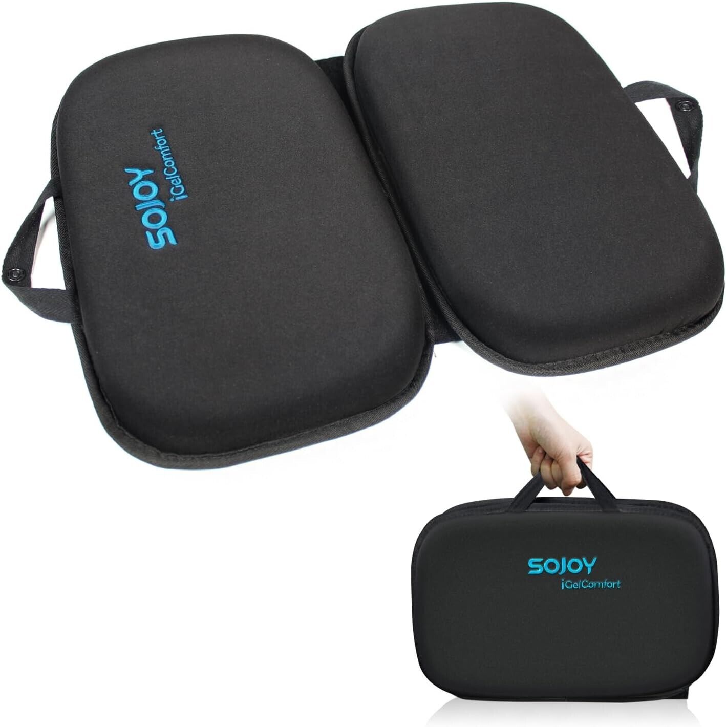 Sojoy iGelComfort Seat Cushion Gel Memory Foam Chair Cushions 3 In 1 Foldable