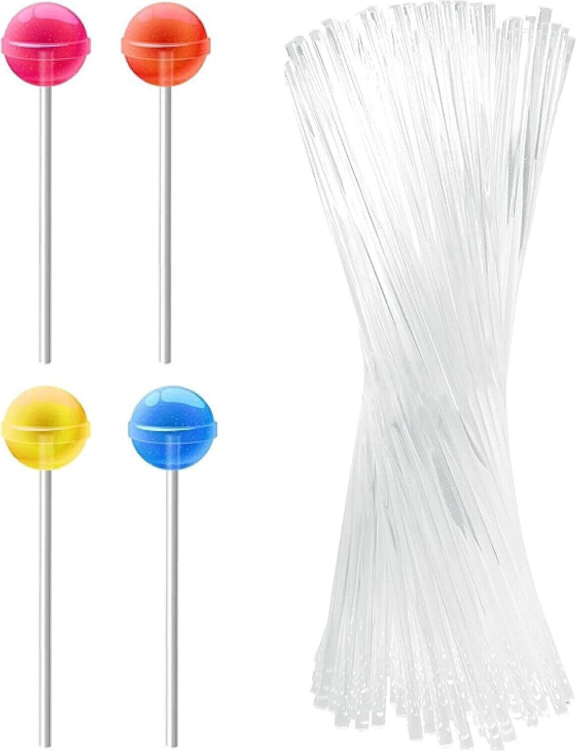 ZLONGYAN 100 Piece Acrylic Lollipop Sticks are Clear Reusable Acrylic Sticks