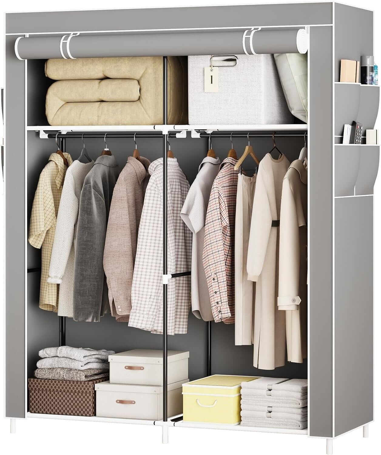 SMILOVII Portable Canvas Wardrobe for Bedroom