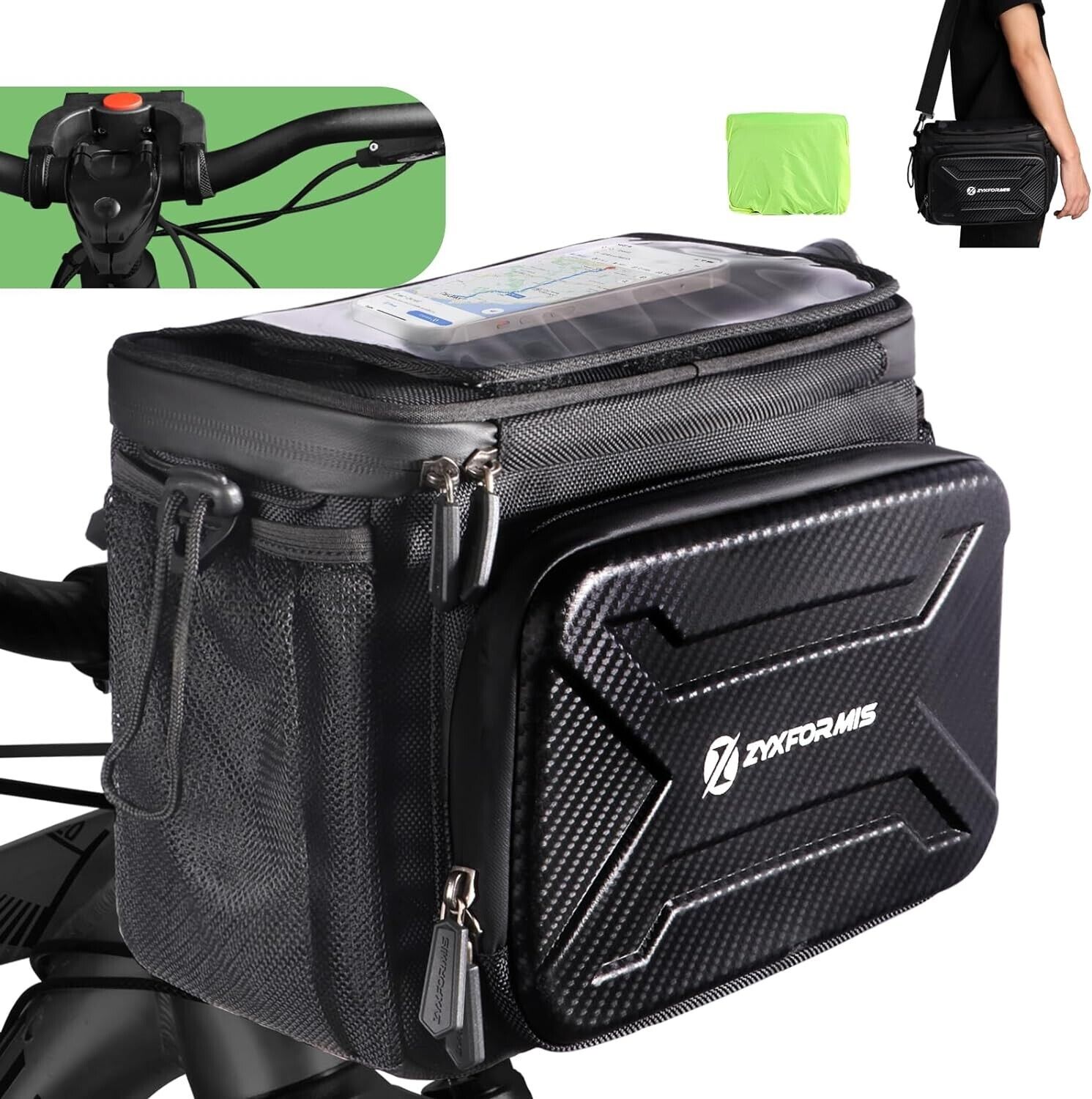Bike Handlebar Bag with Phone Holder
