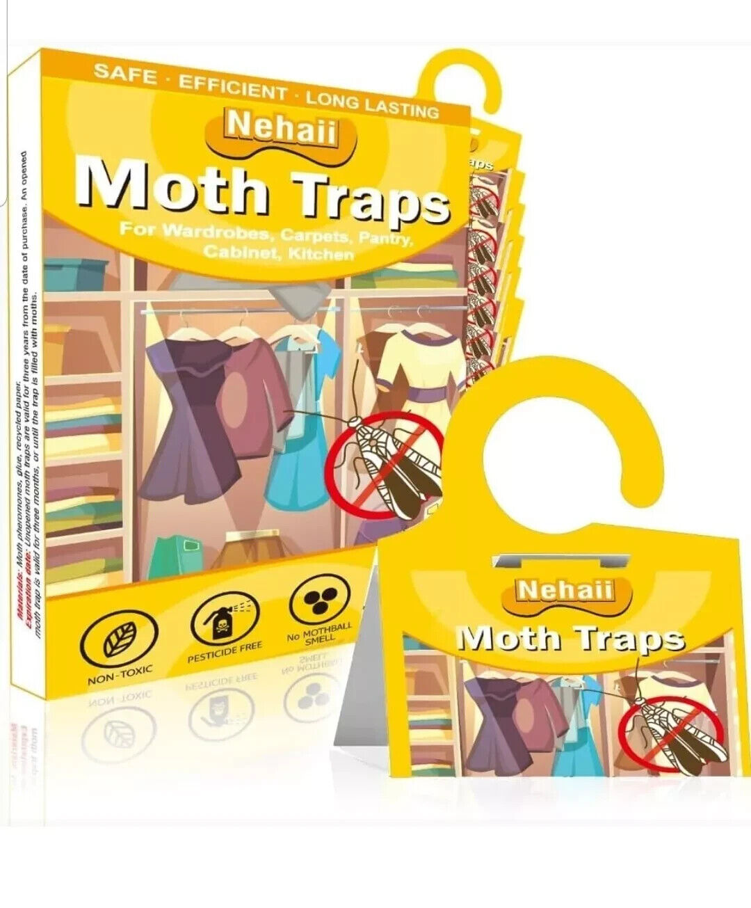 Moth Traps, 6 Pack Moth Repellent for Wardrobes, Carpet Moth Traps Anti Moth