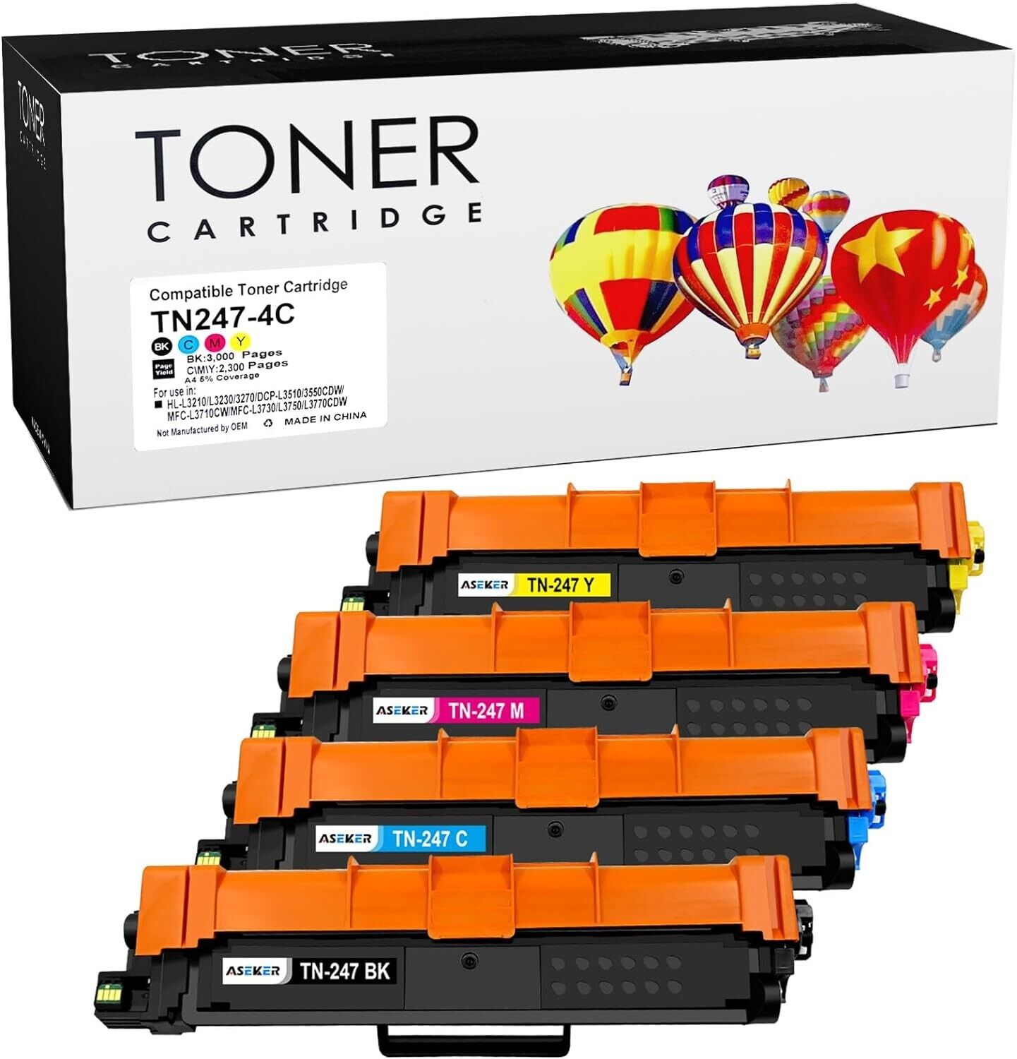 Toner Cartridge Brother DCP-L3510CDW Compatible TN-247 TN247 TN-243 TN243 DC