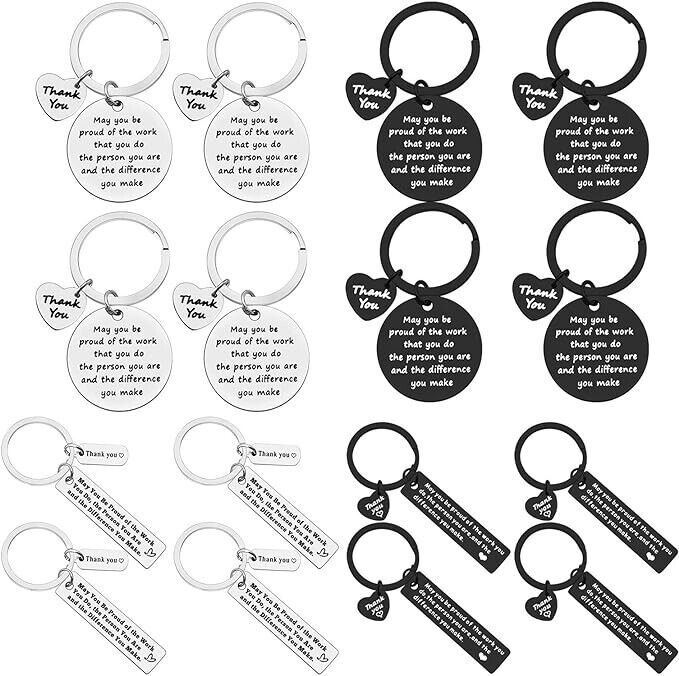 Ximalun 16 Pcs Thank You Gifts Appreciation Keyring Make a Difference Keyring