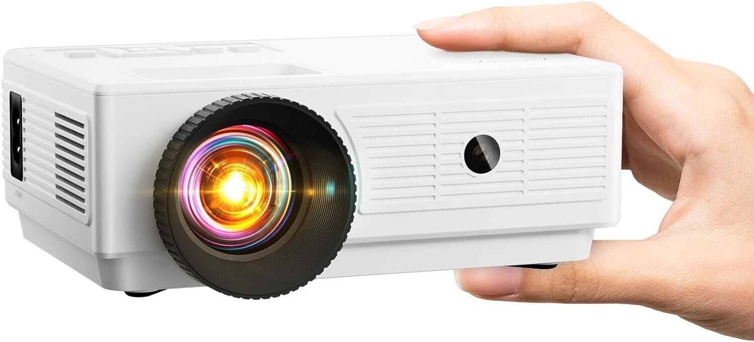 Mini Projector, Cibest HD 1080P Supported Movie Projector, 2024 Upgraded 15000