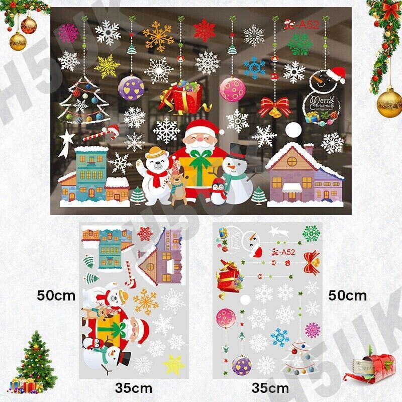 Christmas Removable Window Stickers Art  x 3 packs of different designs