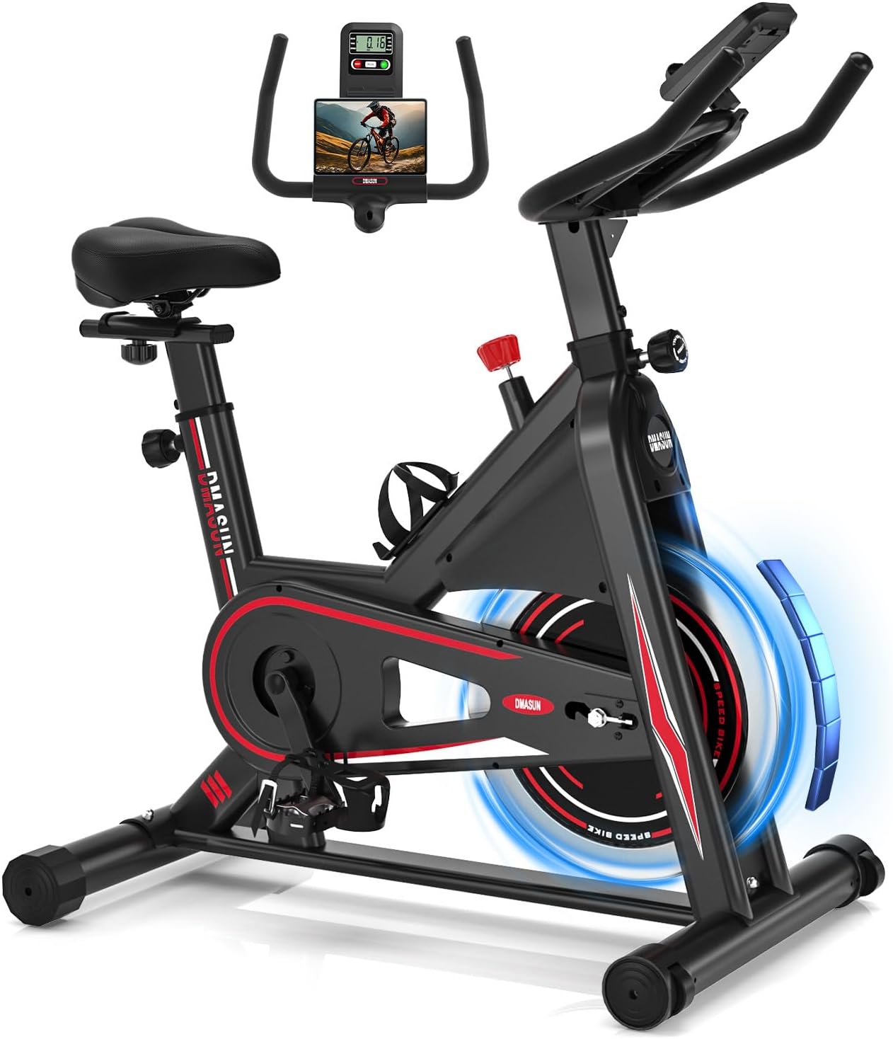 DMASUN Premium Indoor Cycling Bike with LCD Display and Tablet Holder - Silent Resistance System