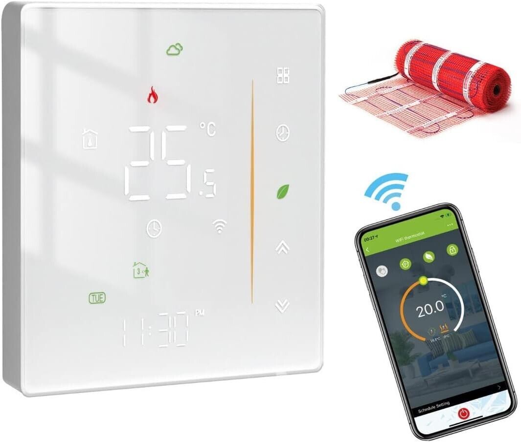 WiFi Smart Thermostat Programmable Temperature Controller for Electric Heating