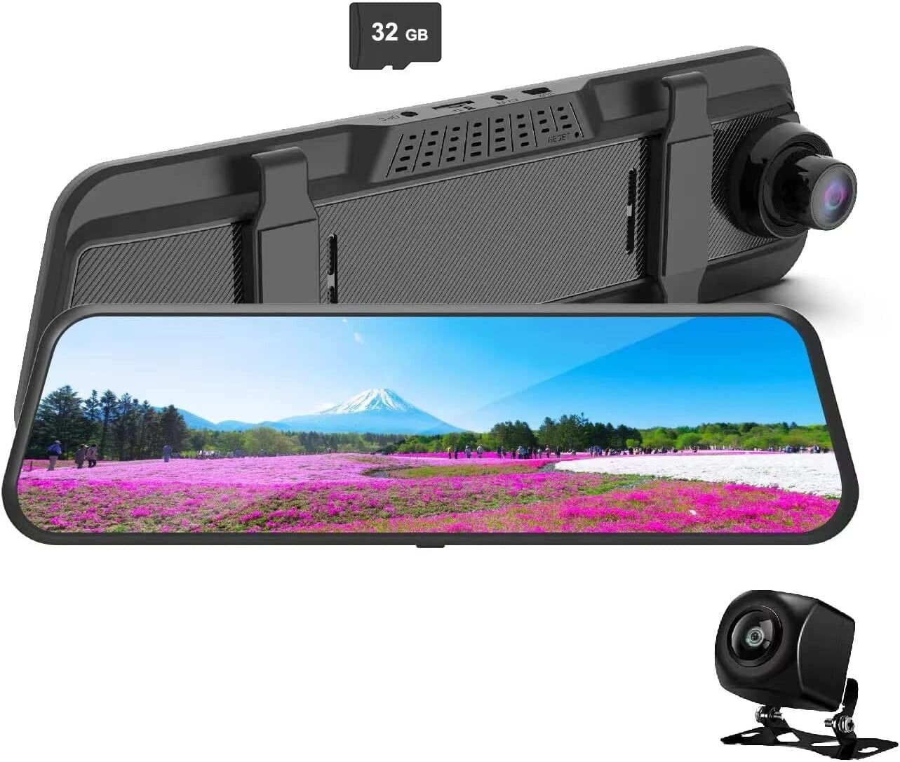 Mirror Dual Dash Cam, FHD Rear View Mirror Camera Smart Driving Assistant