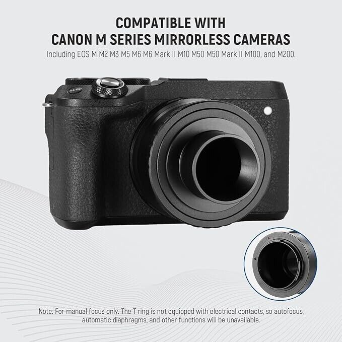 EF-M to T2 Adapter with 1.25\" Telescope Adapter Set, T Ring T Mount EOS M M2 M3
