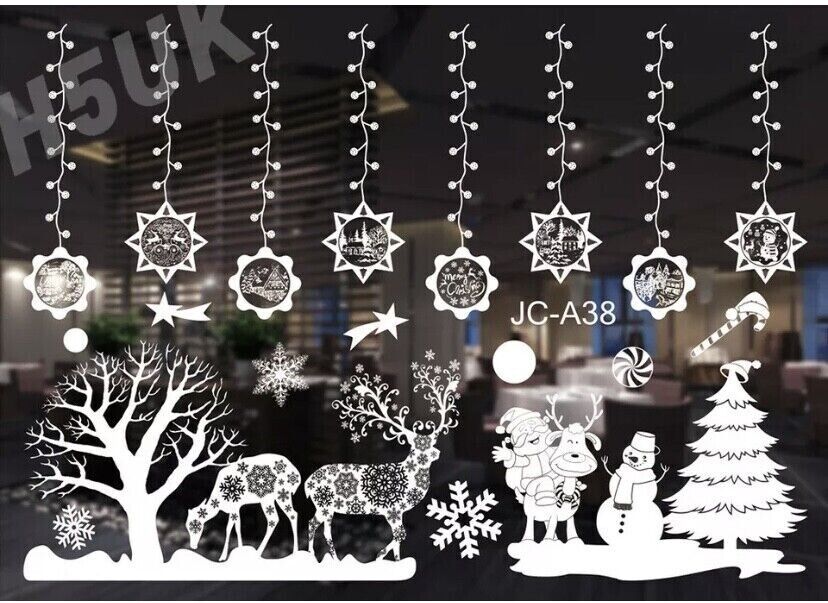 Christmas Removable Window Stickers Art x 3 packs of different designs