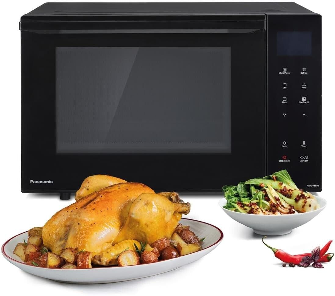 Panasonic NN-DF38PBBPQ Combination Microwave Oven & Grill, 1000W, 23L, Inverter