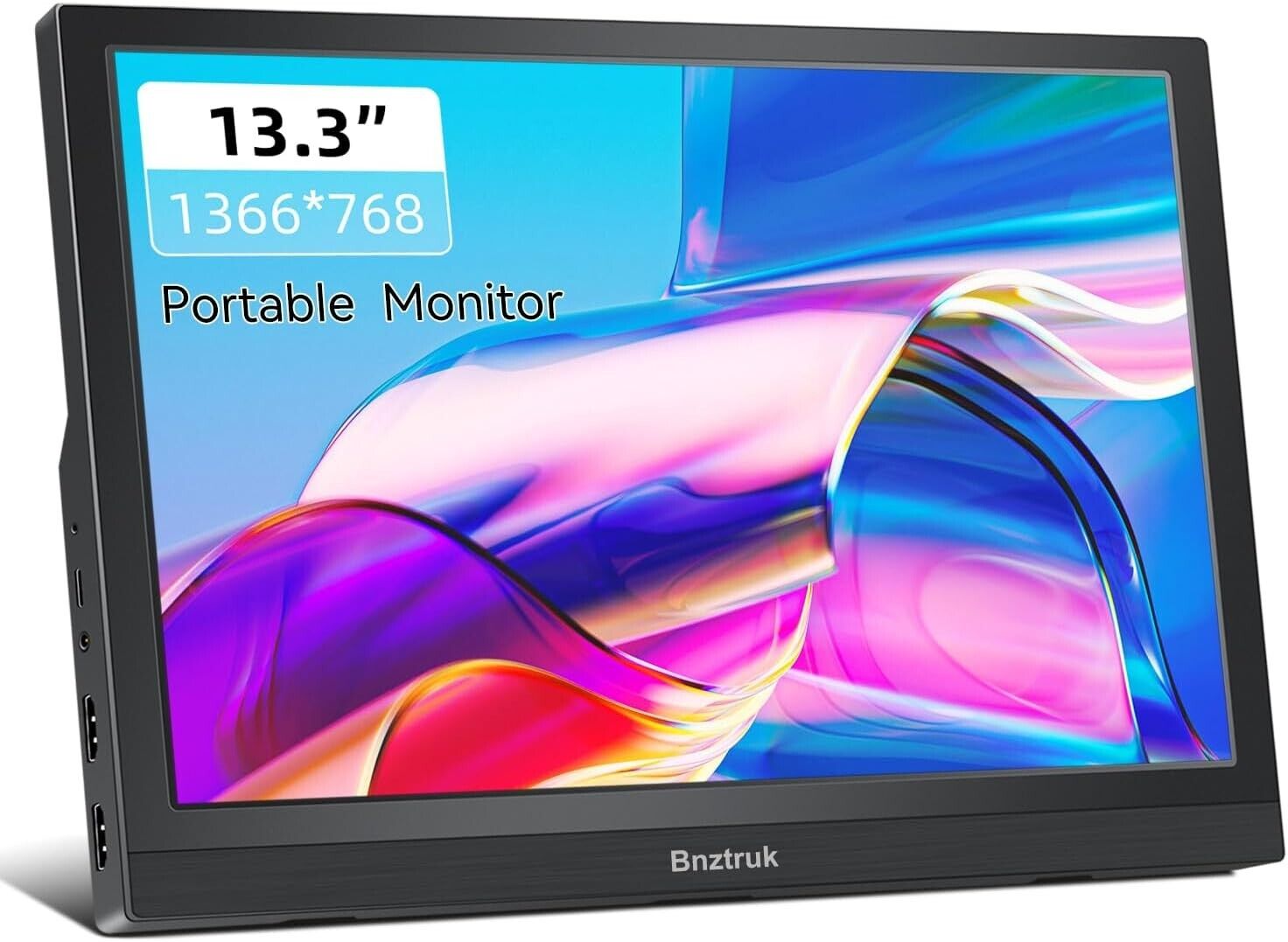 Bnztruk 13.3 Inch Portable HDMI Monitor HD 1366x768 External Small HDMI Monitor